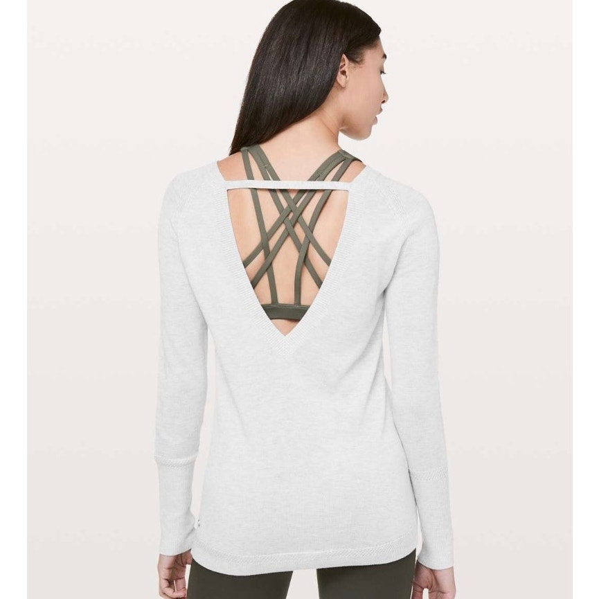 Lululemon Unity Drop Back Sweater In Heathered Silver Ice